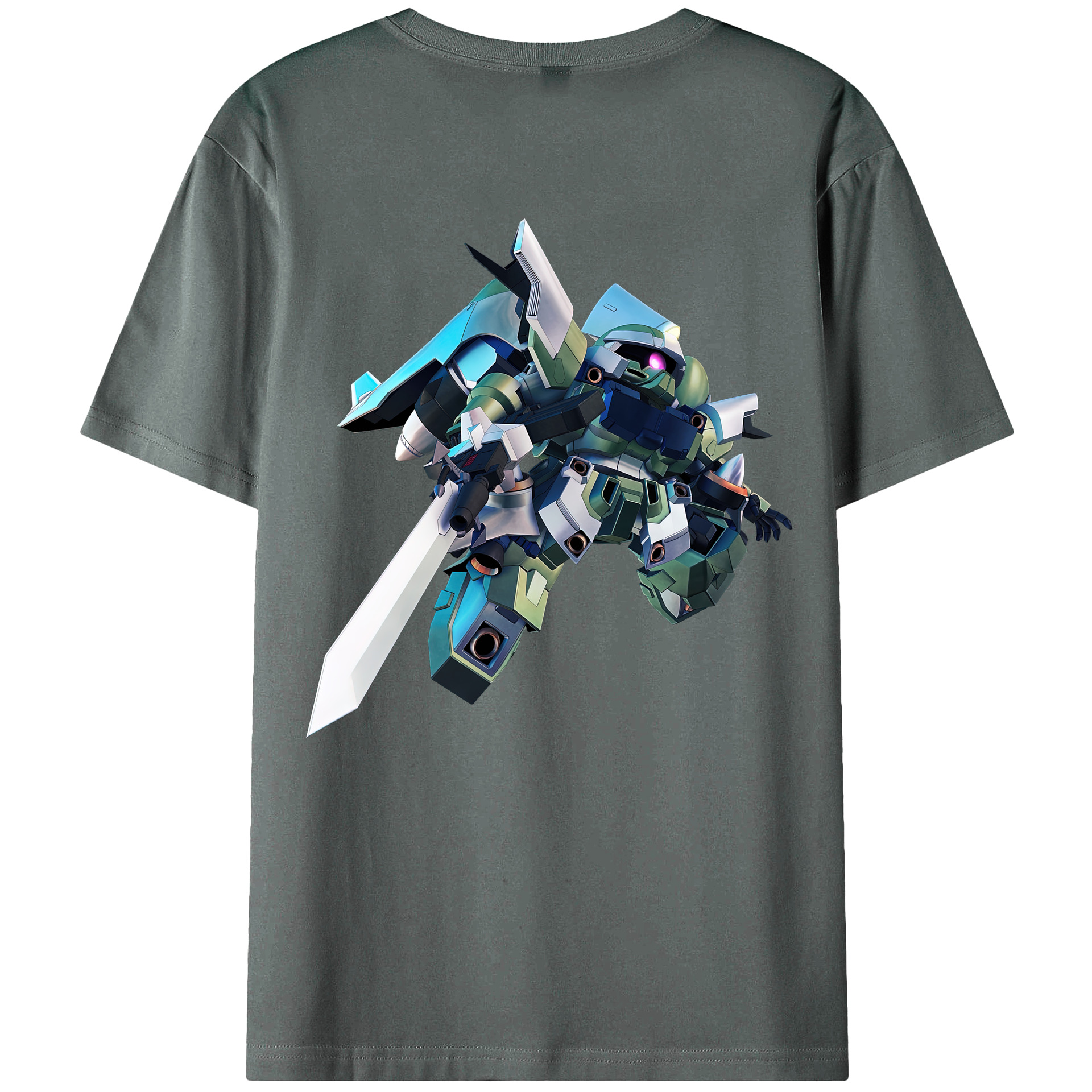 （画像用） 機動戦士ガンダム Mobile Suit Gundam 綿100％ メンズ半袖Tシャツ（バックプリント） 通気性